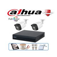 Trọn gói 2 camera Dahua 2MP CCTV-D2HFW1239TLMP-LED-S2 Full Color có màu ban đêm