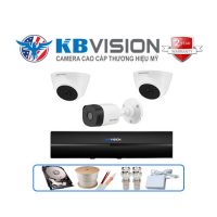 Trọn gói 3 camera Kbvision 2MP CCTV-KB32112C4