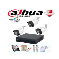 Trọn gói 3 camera Dahua 2MP CCTV-D3HFW1239TLMP-LED-S2 Full Color có màu ban đêm