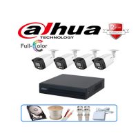 Trọn gói 4 camera Dahua 2MP CCTV-D4HFW1239TLMP-LED-S2 Full Color có màu ban đêm