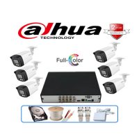 Trọn gói 6 camera Dahua 2MP CCTV-D6HFW1239TLMP-LED-S2 Full Color có màu ban đêm