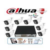 Trọn gói 8 camera Dahua 2MP CCTV-D8HFW1239TLMP-LED-S2 Full Color có màu ban đêm