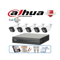 Trọn gói 5 camera Dahua 2MP CCTV-D5HFW1239TLMP-LED-S2 Full Color có màu ban đêm