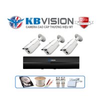 Trọn gói 3 camera Kbvision 2MP CCTV-KB3C2003S5 chuyên nhà xưởng khu phố