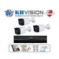 Trọn gói 3 camera Kbvision 2MP CCTV-KB3CF2203L Full Color có màu ban đêm