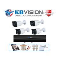 Trọn gói 4 camera Kbvision 2MP CCTV-KB4CF2203L Full Color có màu ban đêm