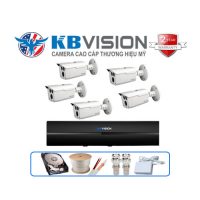 Trọn gói 5 camera Kbvision 2MP CCTV-KB5C2003S5 chuyên nhà xưởng khu phố