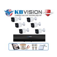 Trọn gói 6 camera Kbvision 2MP CCTV-KB6CF2203L Full Color có màu ban đêm