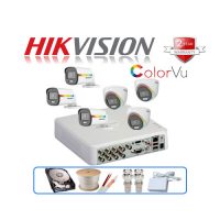 Trọn gói 6 camera Hikvision 2MP CCTV-HIK6DF3T-PF ColorVu có màu ban đêm