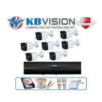 Trọn gói 7 camera Kbvision 2MP CCTV-KB7CF2203L Full Color có màu ban đêm