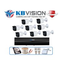 Trọn gói 8 camera Kbvision 2MP CCTV-KB8CF2203L Full Color có màu ban đêm
