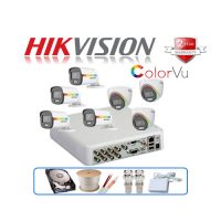 Trọn gói 7 camera Hikvision 2MP CCTV-HIK7DF3T-PF ColorVu có màu ban đêm