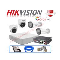 Trọn gói 4 camera IP ColorVu Hikvision 2MP CCTV-HIK1027G0-L