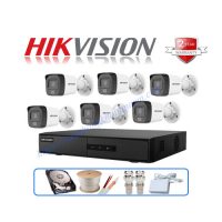 Trọn Gói 6 Camera Hikvision 2MP CCTV-HIK616D0T-LFS Có Màu Ban Đêm Tích Hợp Micro