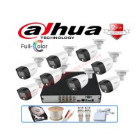 Trọn gói 8 camera Dahua 2MP CCTV-D8HFW1239CP-A-LED Full Color có màu ban đêm