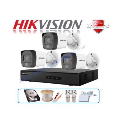 Trọn Gói 3 Camera Hikvision 3MP CCTV-HIK216D0T-LFS 